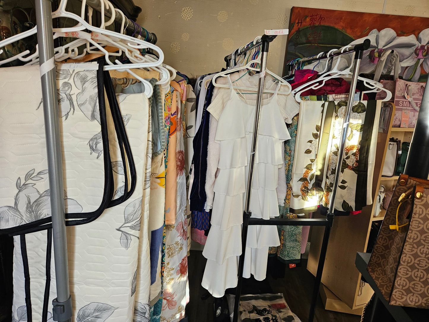 Phone Clutch - White with Black Leather Trim