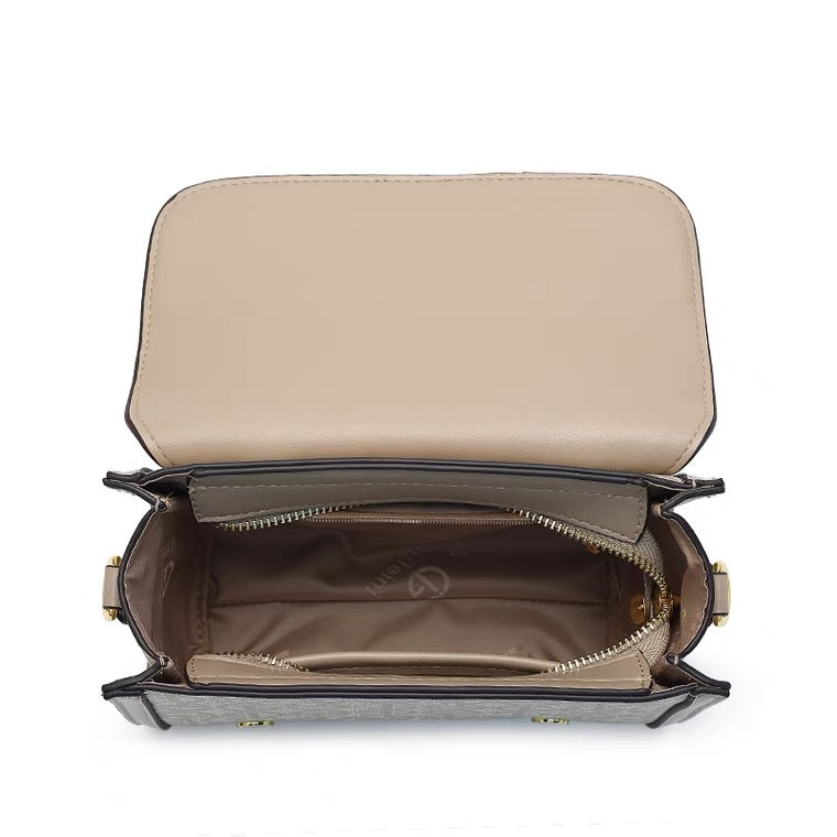 Purse - Beige Gufeini Logo Pattern