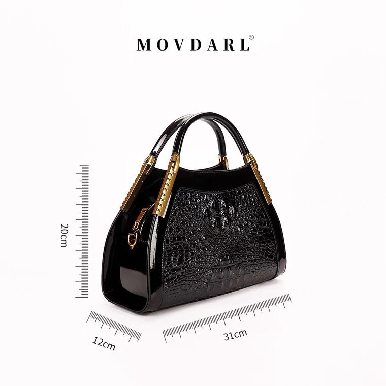 Handbag - Large - Black Crocodile