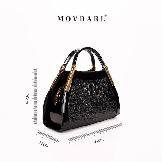 Handbag - Large - Black Crocodile