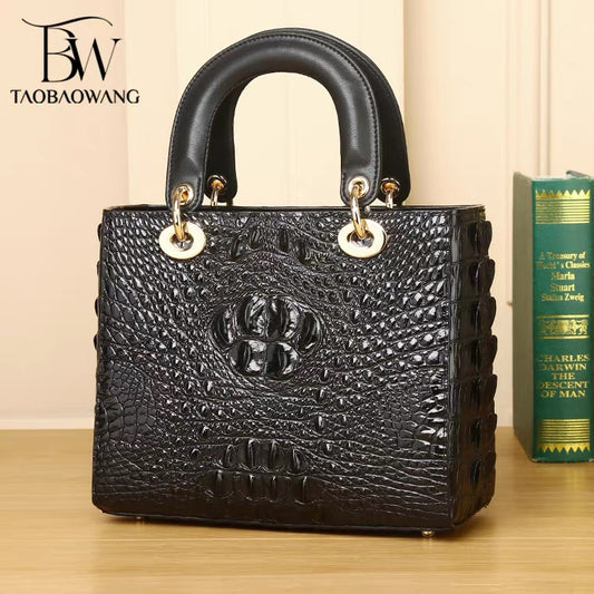 Handbag - Black Crocodile Leather