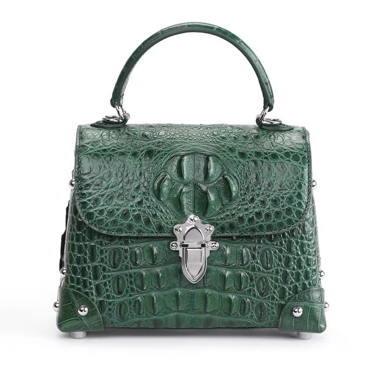 Handbag - Green Crocodile Leather