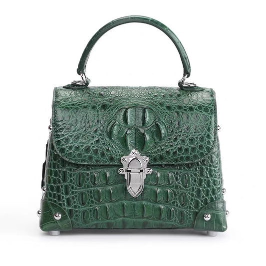 Handbag - Green Crocodile Leather