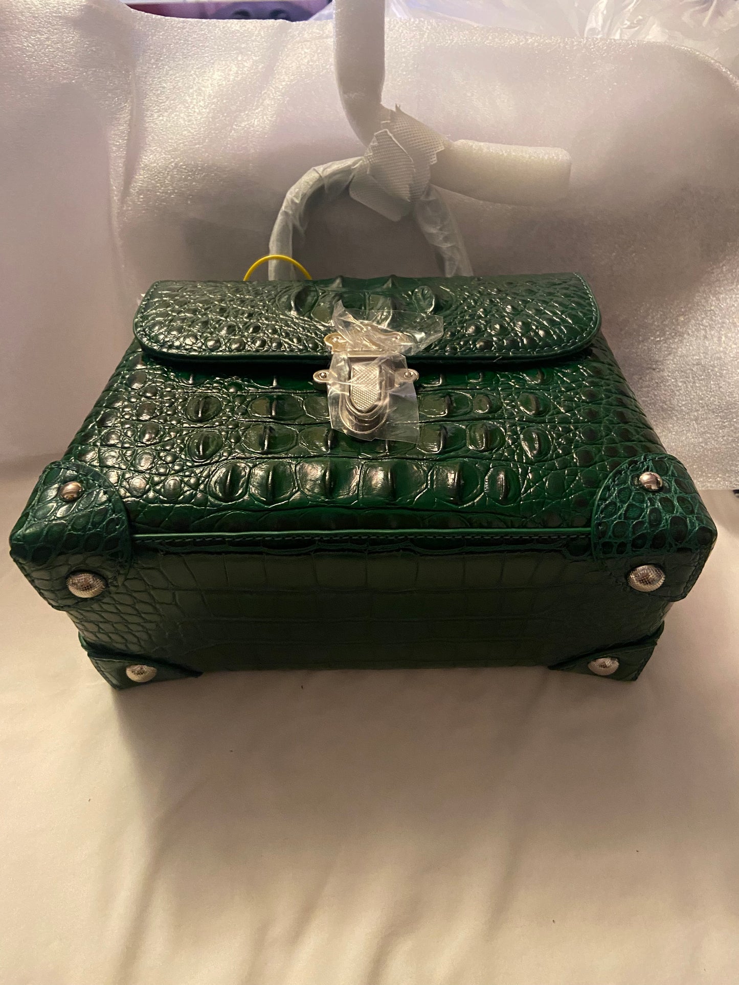 Handbag - Green Crocodile Leather