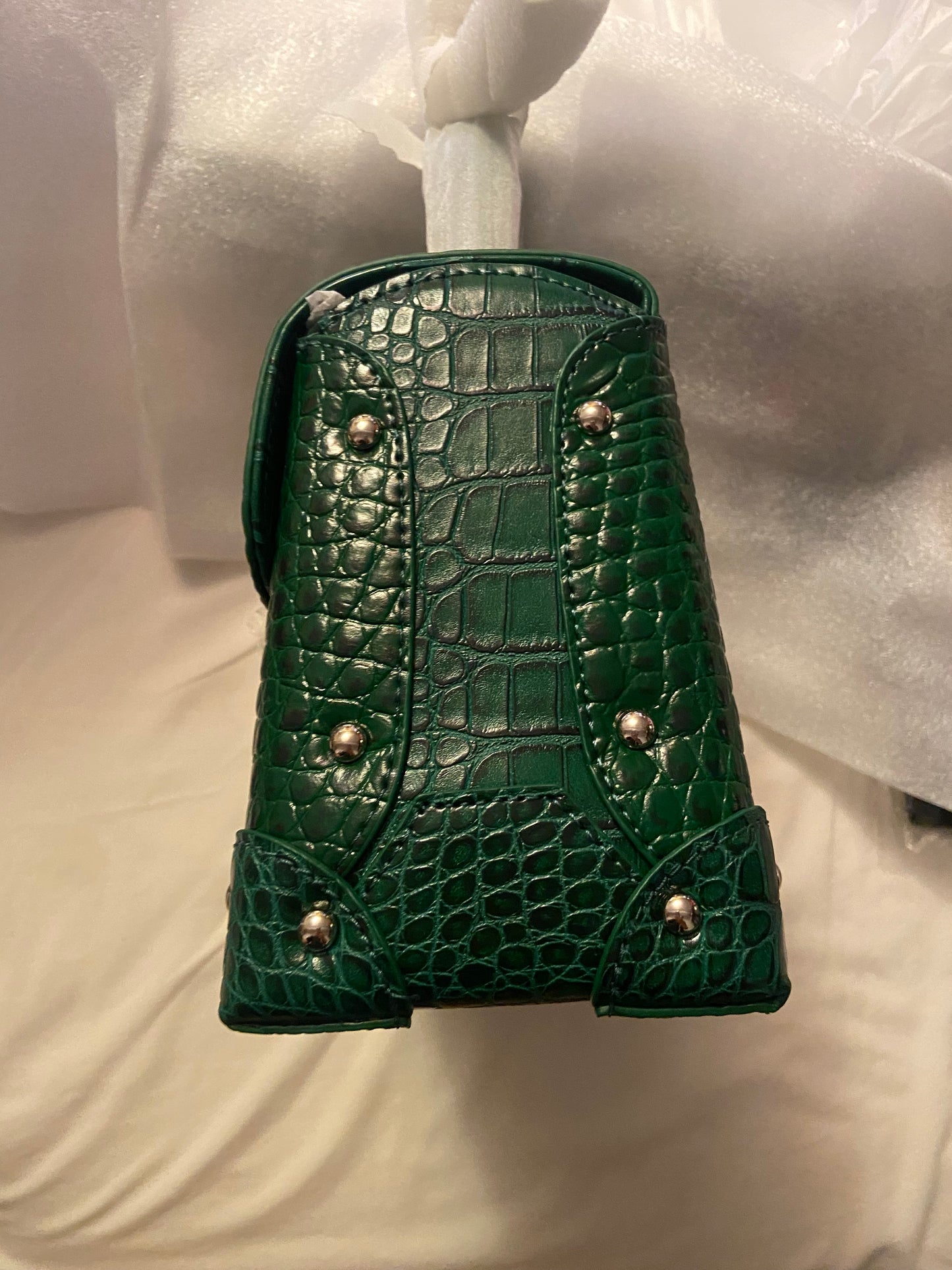 Handbag - Green Crocodile Leather