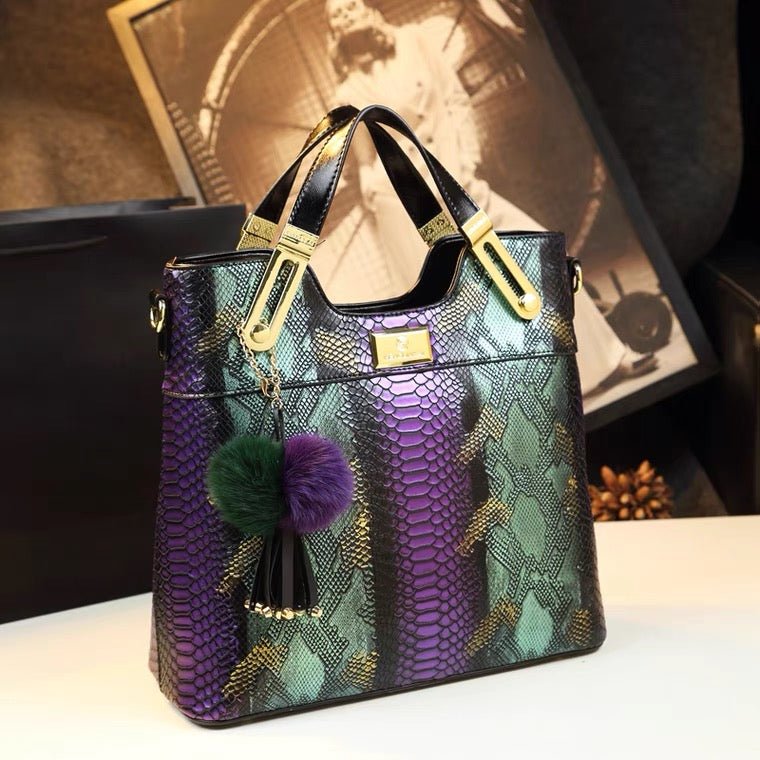 Handbag - Purple and Green