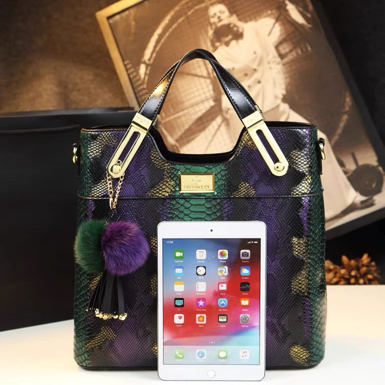 Handbag - Purple and Green