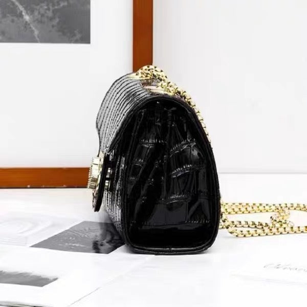 Clutch - Black with Gold Shoulder Chain