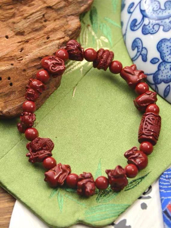 Bracelet - High Quality Cinnabar - Handmade