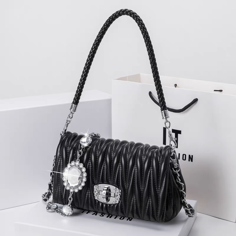 Handbag- Black or White With Silver Trim