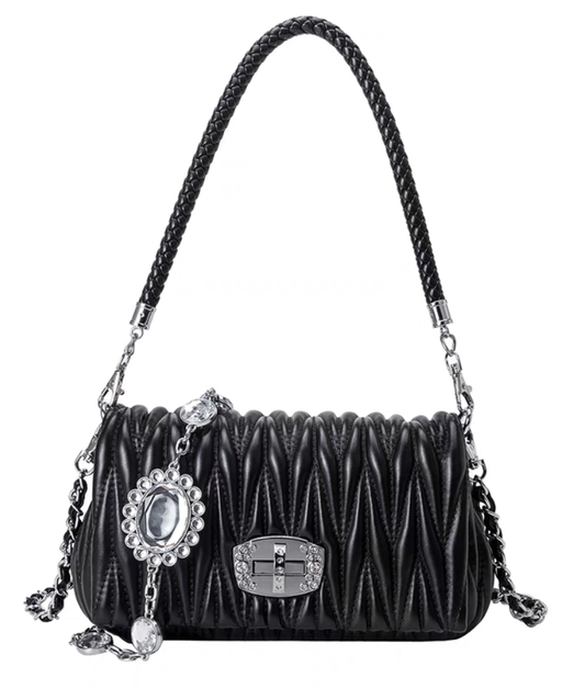 Handbag- Black or White With Silver Trim