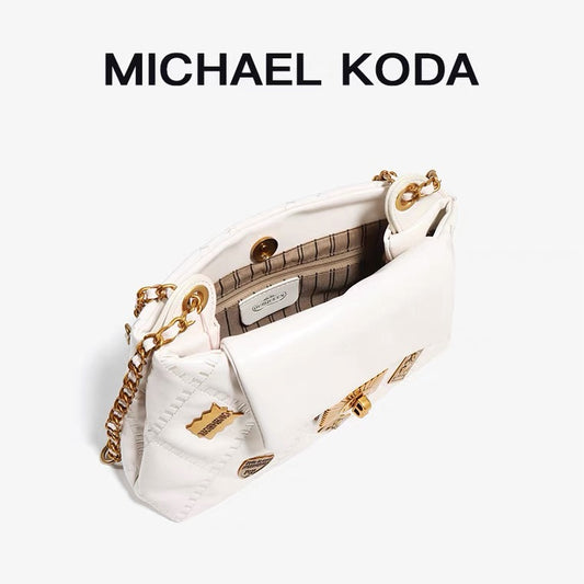 Under Arm Bag - White with Gold Trim