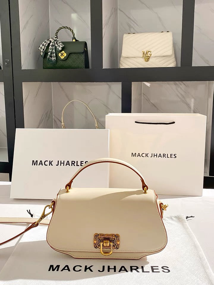 Clutch - White with Brown Trim