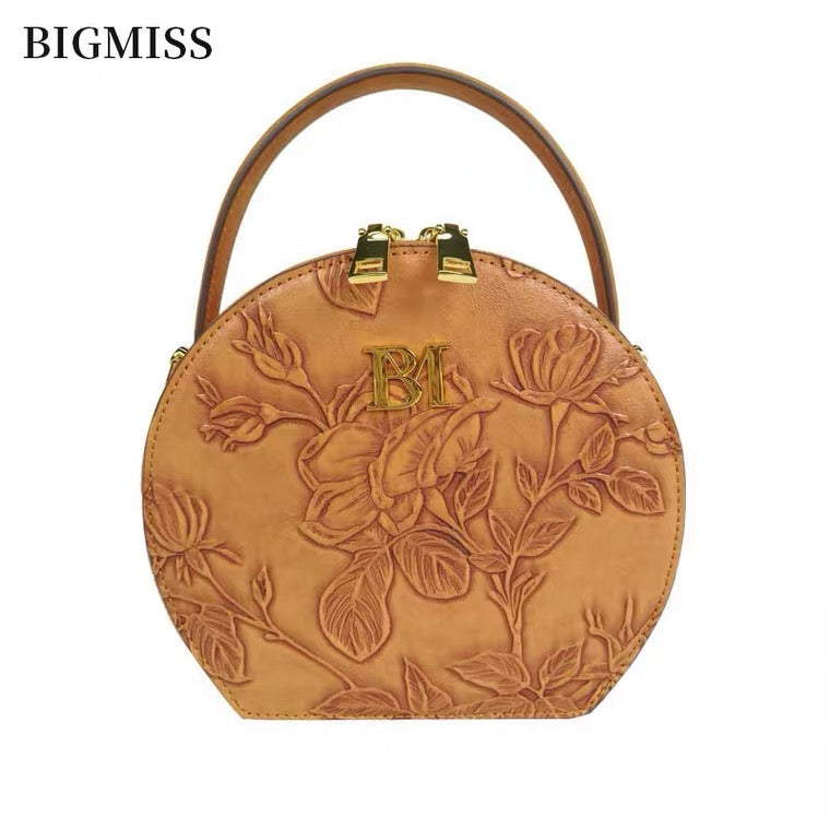 Clutch - Brown with embossed pattern