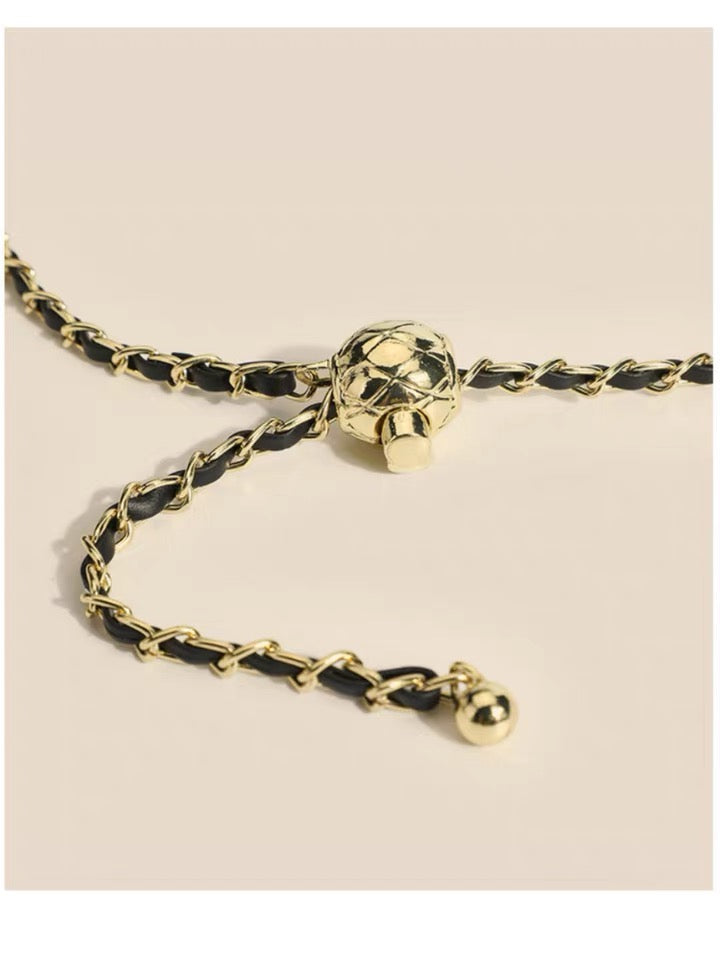 Phone Bag - Black with Rhomboid Pattern