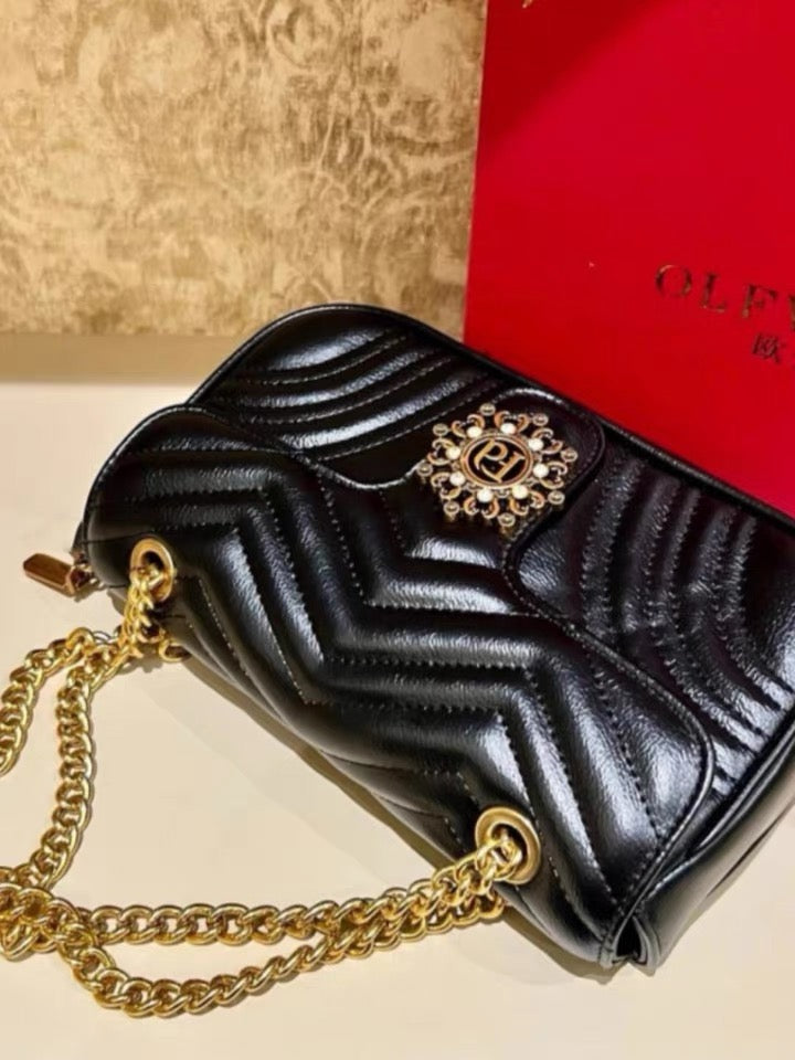 Clutch - Black with Gold Accents