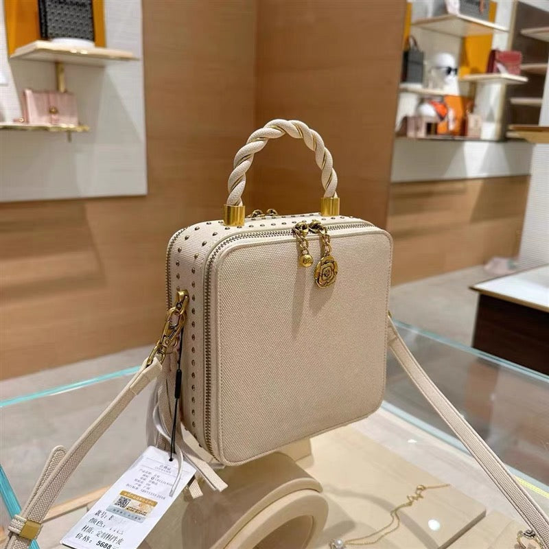 Clutch - White with Embroidered Deer Motif