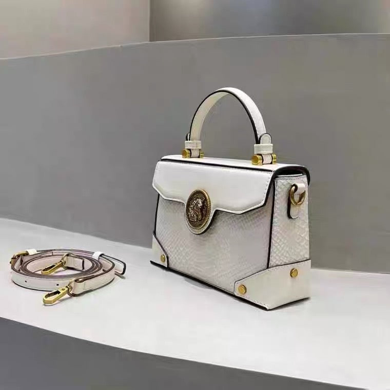 Handbag - White Leather with Horse Motif