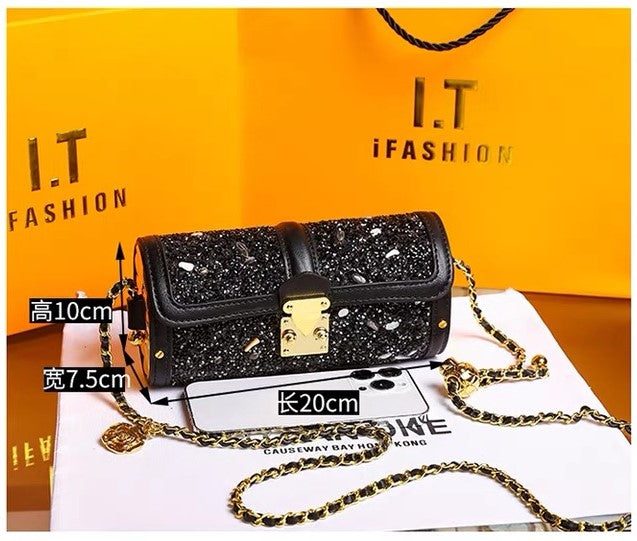 Shoulder Bag - Black Cylinder