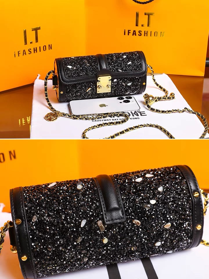 Shoulder Bag - Black Cylinder