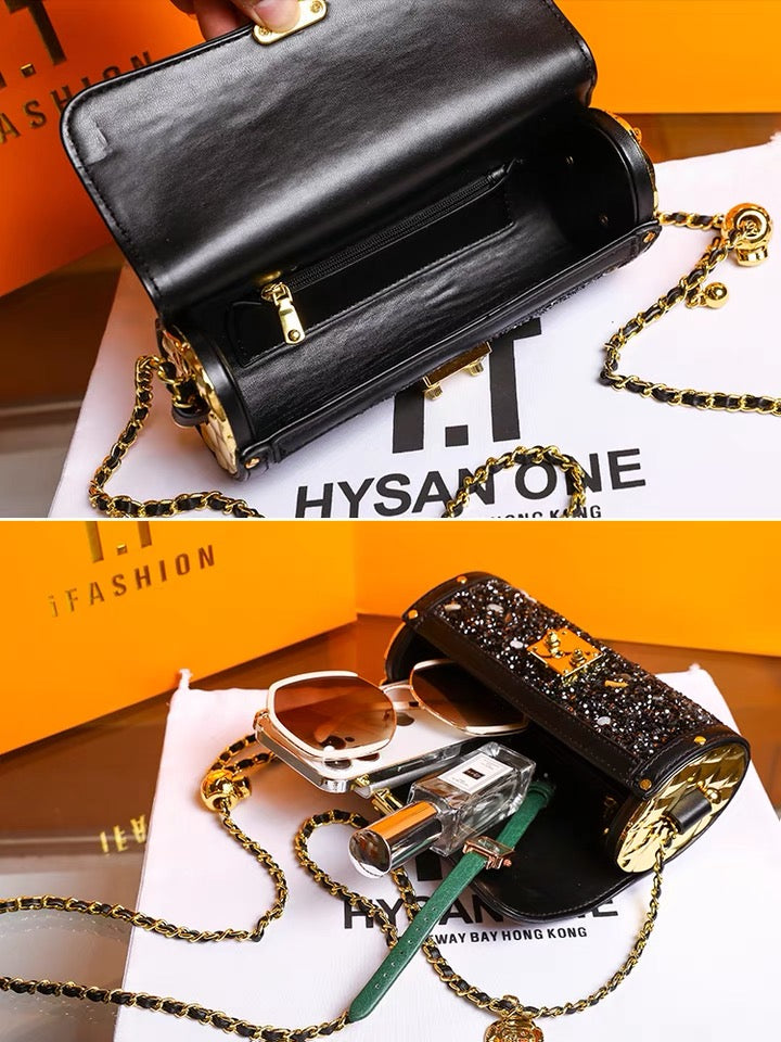 Shoulder Bag - Black Cylinder