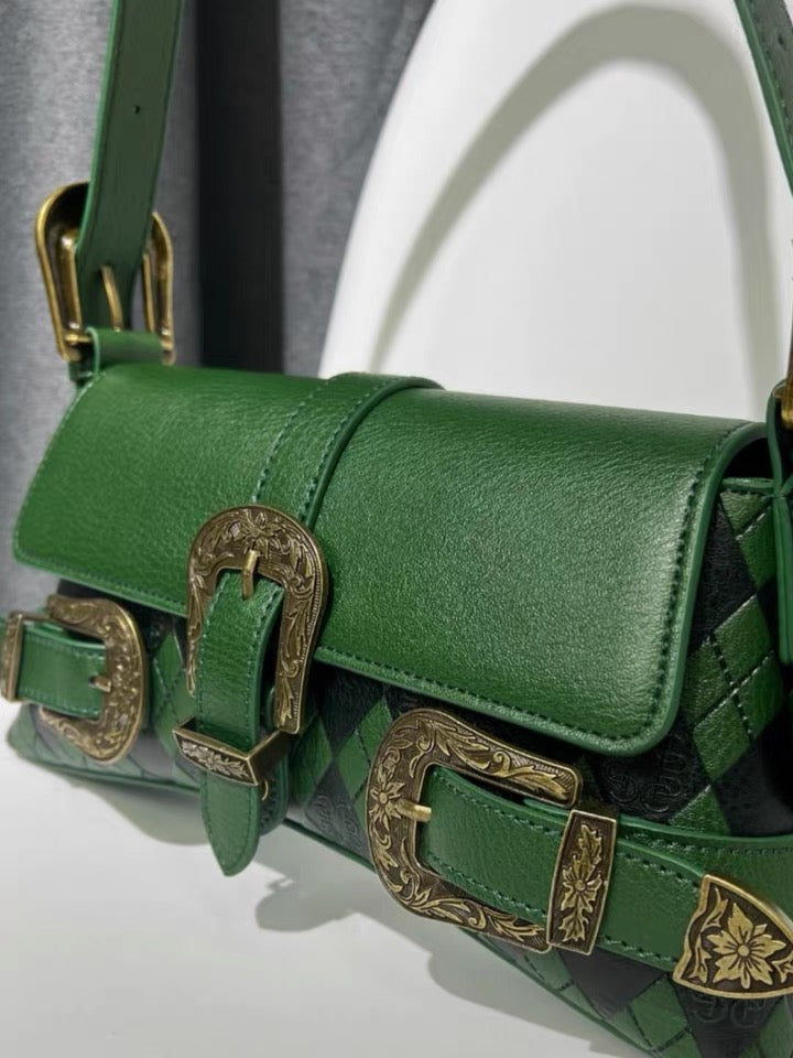 Shoulder Bag - Green Saddle Bag