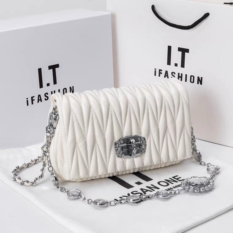 Handbag- Black or White With Silver Trim