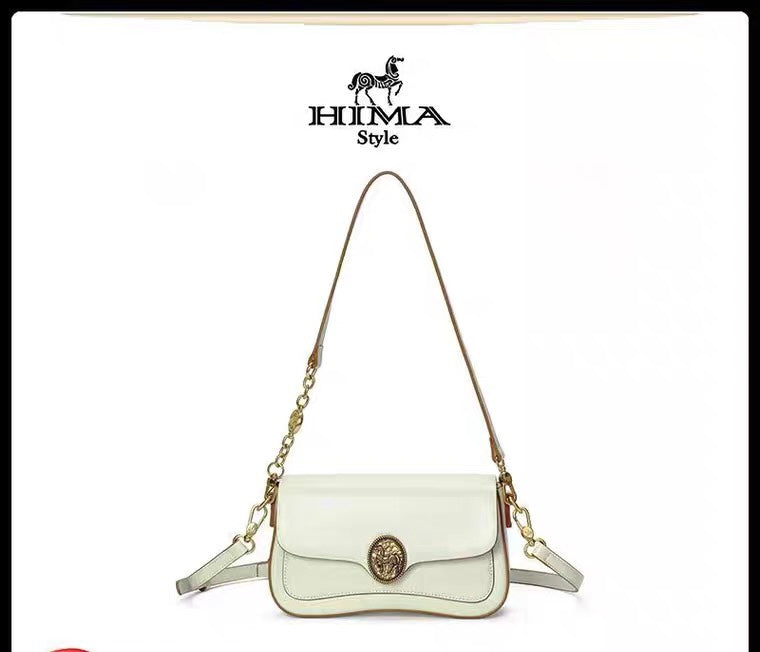 Clutch - White with Brown Trim