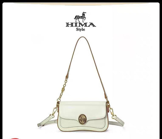 Clutch - White with Brown Trim