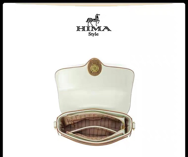 Clutch - White with Brown Trim