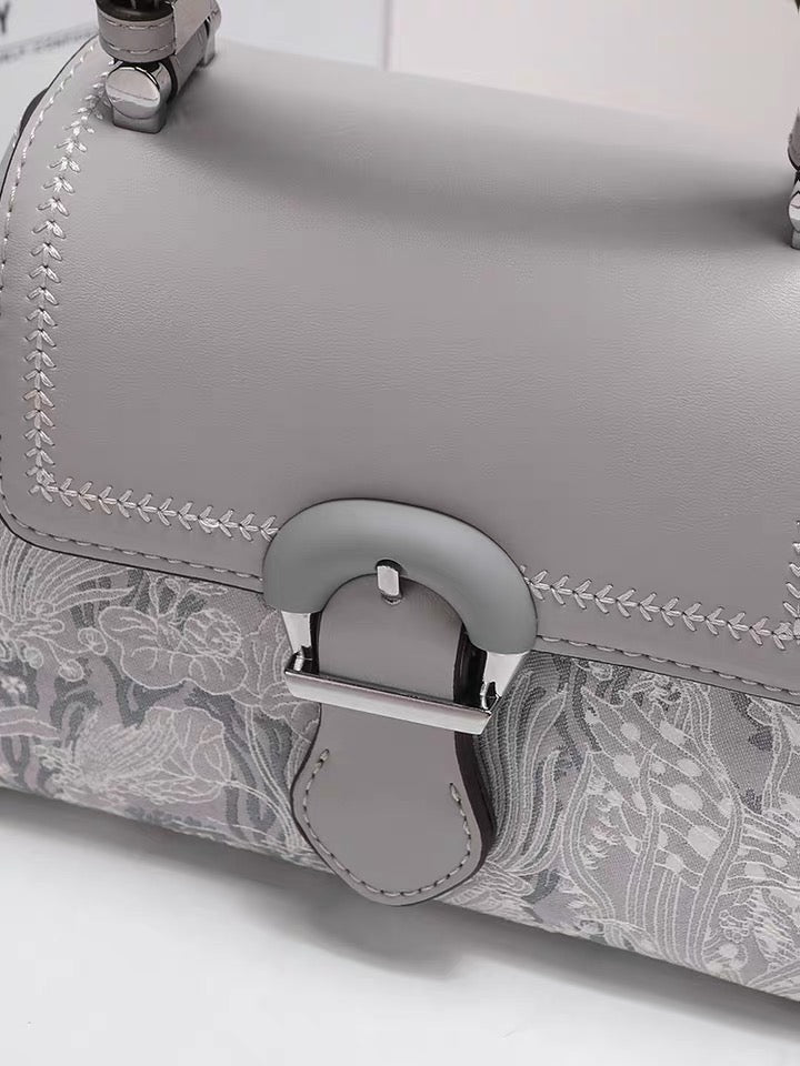 Clutch - Blue - Embroidered Pattern