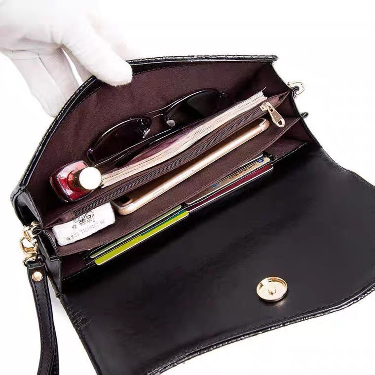 Clutch - Sequined Purple Crocodile Skin - Party Bag