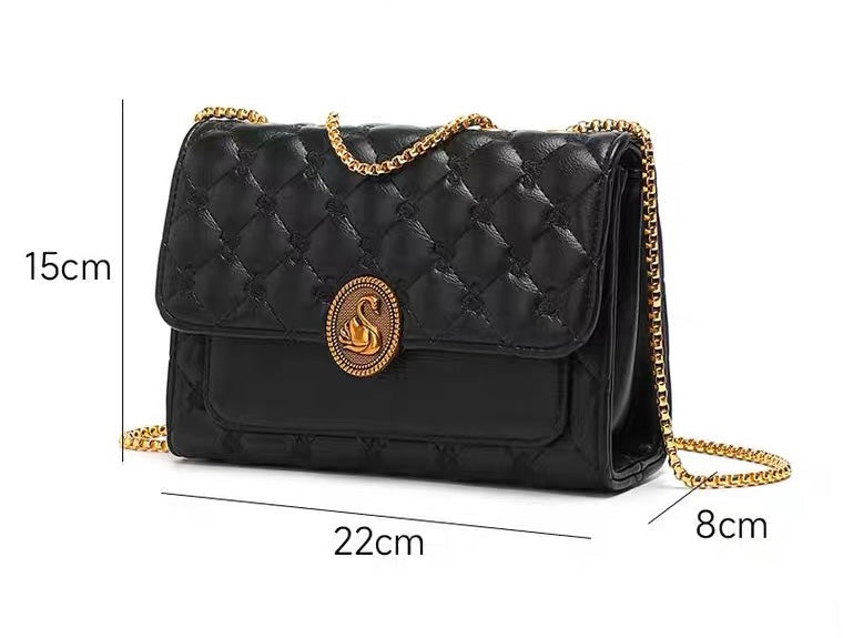 Clutch - Black Leather - Stiched Pattern