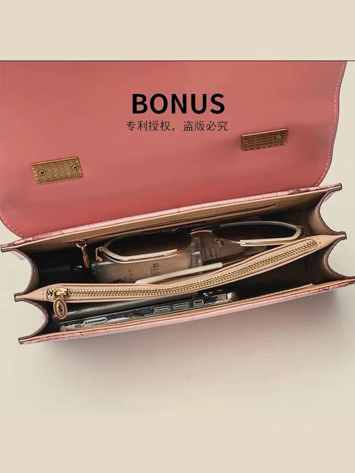 Handbag - Crocodile Pattern - Grey