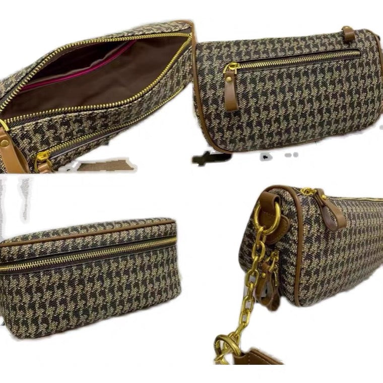 Clutch - Brown on Brown Pattern